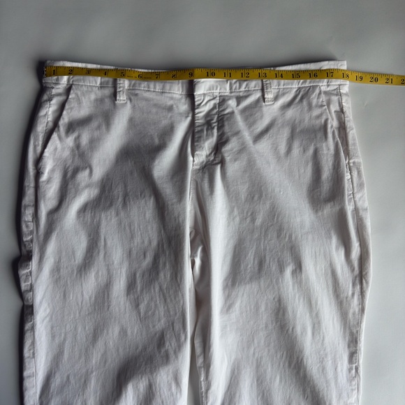 FRANK & EILEEN Wicklow Italian Chino Cotton White Pants Twill Minimalist Size 12 - Picture 6 of 14